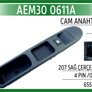 CAM ANAHTARI PSA 207 SAĞ ÇERÇEVELİ 4 PIN /06-14